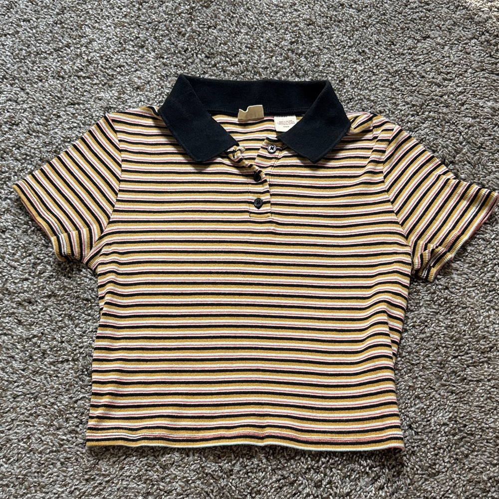 Levi's Womens Polo with Black Collar and Stripes